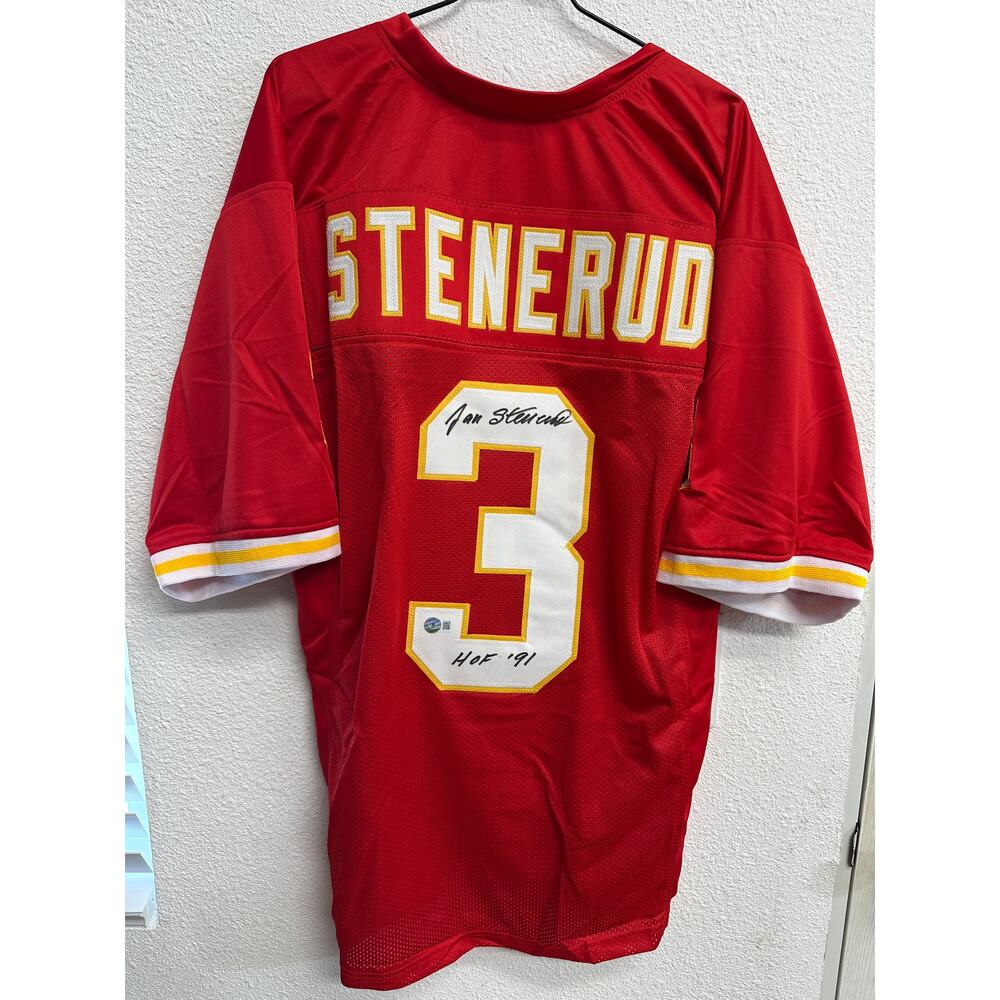 Jan Stenerud "HOF 91" Authentic Signed Red Pro Style Jersey BAS Witnessed